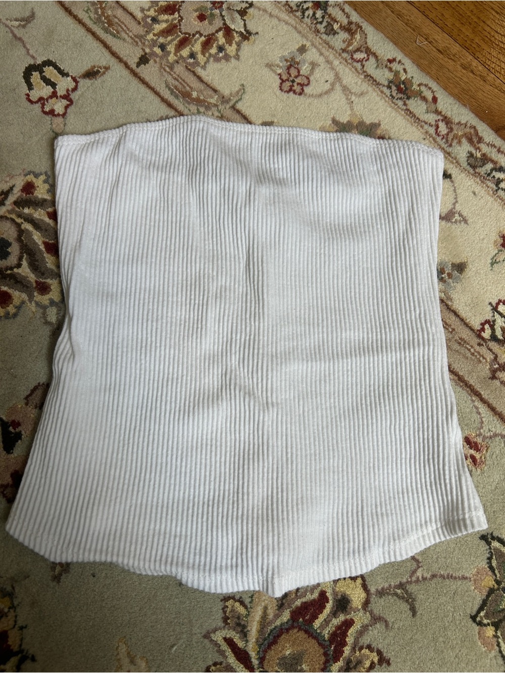 Wild Honey White Ribbed Strapless Tube Top